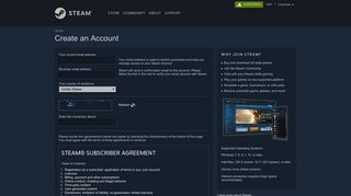 Create an Account - Steam