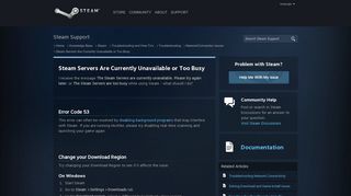 Steam Servers Are Currently Unavailable or Too Busy - Network ...