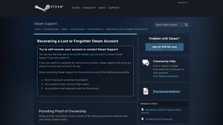 Recovering a Lost or Forgotten Steam Account - Account Recovery ...