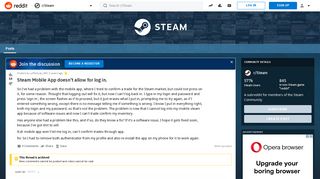 Steam Mobile App doesn't allow for log in. : Steam - Reddit