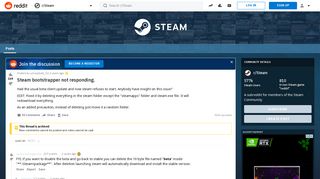 Steam bootstrapper not responding. : Steam - Reddit