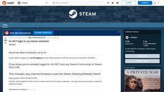 Do NOT login to any Steam websites! : Steam - Reddit