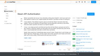Steam API Authentication - Stack Overflow