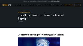 Installing Steam on Your Dedicated Server - ReliableSite