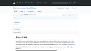LinuxGSM-Docs/steamcmd at master · GameServerManagers ... - GitHub
