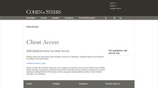 Client Access | Cohen & Steers