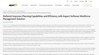 Stefanini Improves Planning Capabilities and Efficiency with Aspect ...