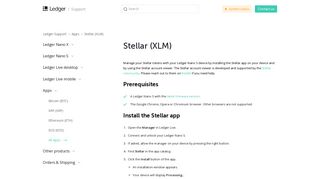Stellar (XLM) – Ledger Support