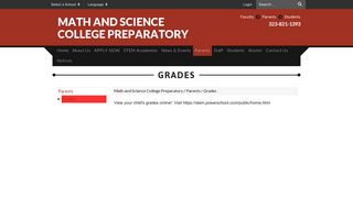 Grades - Math and Science College Preparatory