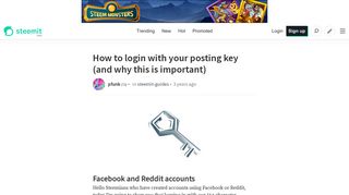 How to login with your posting key (and why this is ... - Steemit