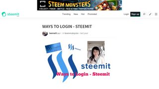 WAYS TO LOGIN - STEEMIT — Steemit