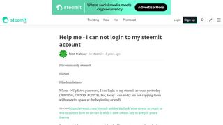 Help me - I can not login to my steemit account — Steemit