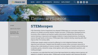 Frisco ISD Elementary Science - STEMscopes