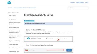 StemScopes SAML Setup – ClassLink