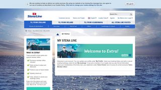 Stena Line's loyalty scheme Extra | My profile