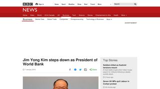 Jim Yong Kim steps down as President of World Bank - BBC News