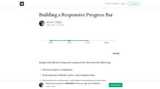 Building a Responsive Progress Bar – Michael X – Medium