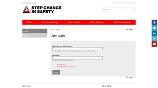User login | Step Change in Safety