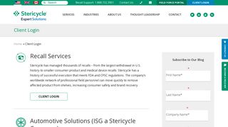 Client Login | Stericycle Expert Solutions