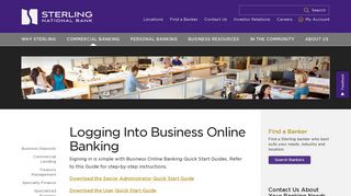 Logging Into Business Online Banking - Sterling National Bank