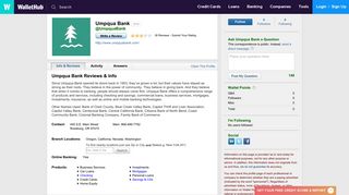 Umpqua Bank Reviews: 29 User Ratings - WalletHub