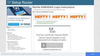 How to Login to the Sterlite SAM300AX - SetupRouter