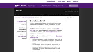 Alumni | Stern Alumni Email - NYU Stern