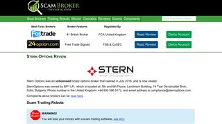 Scam Broker Investigator • Stern Options Review