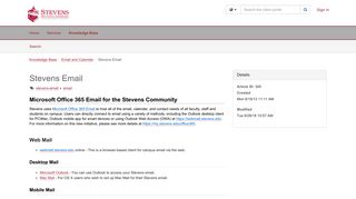 Article - Stevens Email - TeamDynamix