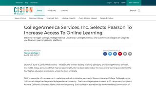 CollegeAmerica Services, Inc. Selects Pearson To Increase Access To ...