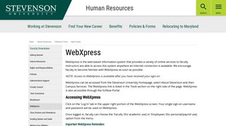 WebXpress | Stevenson University