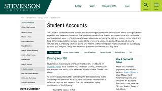 Student Accounts | Stevenson University