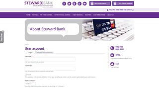 User account | Steward Bank