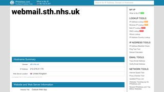 Outlook Web App - webmail.sth.nhs.uk | IPAddress.com