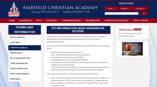 InfoNOW Gradebook - Fairfield Christian Academy