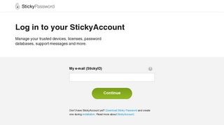 Sticky Account - Dashboard | Sticky Password manager
