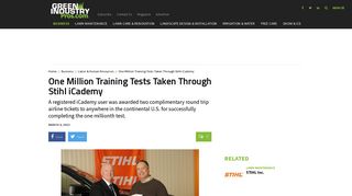 Training Tests - Stihl iCademy - Green Industry Pros