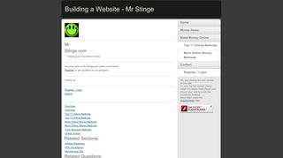 Building a Website - Mr Stinge