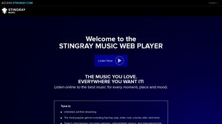 Stingray Music Web Player: Listen to music online now