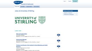 University of Stirling Jobs on jobs.ac.uk