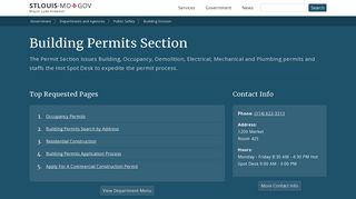 Building Permits Section - City of St. Louis