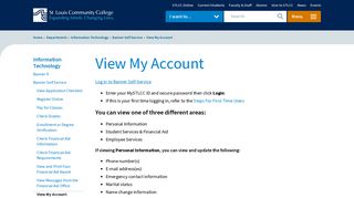 View My Account - St. Louis Community College