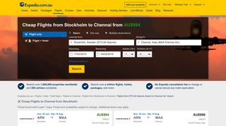 Stockholm to Chennai Flights: Book Flights from STO to MAA | Expedia