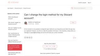 Can I change the login method for my Stocard account? – User Support