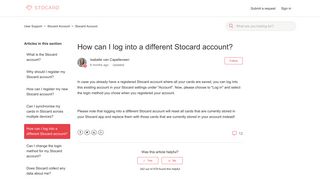 How can I log into a different Stocard account? – User Support
