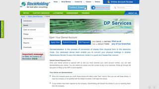 Demat Account Services | Stock Holding Corporation of India Limited
