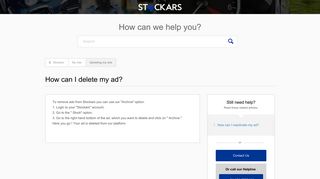 How can I delete my ad? – Stockars