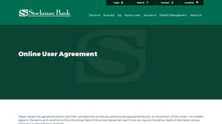 Online User Agreement | Stockman eBank - Stockman Bank