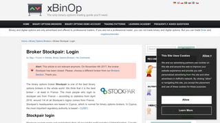 Broker Stockpair: Login | x Binary Options