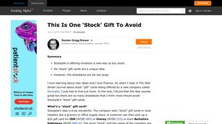 This Is One 'Stock' Gift To Avoid | Seeking Alpha